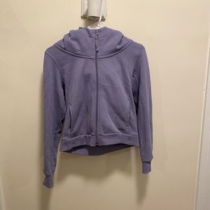 Purple cropped zip up hoodie